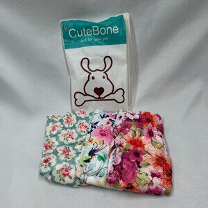 CuteBone Small Washable Female Dog Diapers 3 Pack Floral Reusable NWT